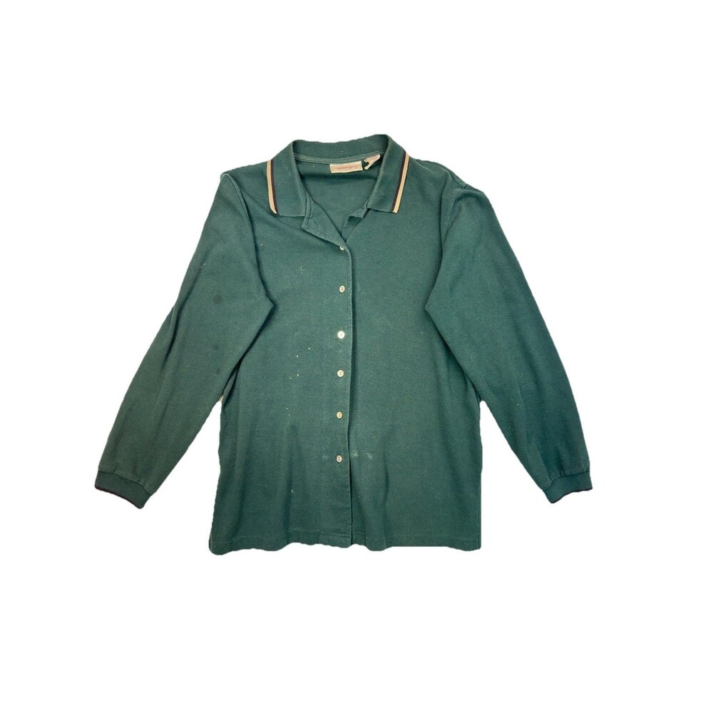 Worthington Sport Women’s Green Long Sleeve Petite Medium Shirt